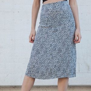 Blue cheetah midi skirt worn once